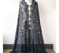 Nero Ciglia Matrimonio Sera Abito Orlo Chantilly Costume Fai Pizzo Tessuto 1 PC