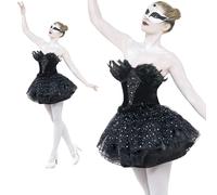 Nero Cigno Costume Gotico Masquerade Costume Donna Halloween Vestito S-L