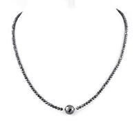 Nero Collana Diamante 3 MM 55.9cm Carbonado Terra Estratto AAA Certificato