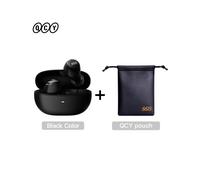 (Nero con borsa) Cuffie wireless HT07 ANC, auricolari TWS con cancellazione del rumore da 40 dB, 6 microfoni,