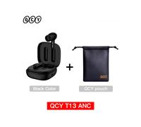(Nero con borsa) Nuove cuffie wireless QCY T13 ANC con cancellazione attiva del rumore e Bluetooth 5.3