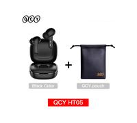 (Nero con borsa) QCY HT05 ANC Cuffie wireless con cancellazione del rumore da 40 dB, Bluetooth 5.2,