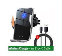 (Nero con cavo) Caricabatterie magnetico per auto wireless da 30 W per iPhone 14, 13, 12 X, XR, Samsung