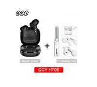 (Nero con ClearPen) QCY HT05 ANC Cuffie wireless con cancellazione del rumore da 40 dB, Bluetooth 5.2