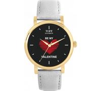 Nero con cuore rosso Regalo Be My Valentine in diverse combinazioni, quadrante su misura, assemblato a mano, due casse, cinturini in pelle o metallo, orologio al quarzo con movimento a 3 lancette