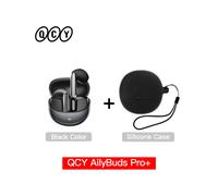 (Nero con custodia01) QCY HT10 AilyBuds Pro+ ANC Cuffie wireless Audio ad alta risoluzione LDAC Bluetooth