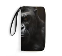 Nero Cool Monkey Wristlet Portafogli per Uomo Donna Portafoglio Lungo in Pelle Portafoglio Carte di Credito Frizione con Cordoncino, Stile:, 19.7x10.5cm
