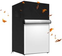 Nero Copertura Per Frigorifero Esterno Impermeabile - Tessuto Oxford 600D Con Doppia Zip | Antipolvere, UV Resistente Congelatore Da Giardino, Campeggio, Cucina All'Aperto(50.8x50.8x53.8cm)