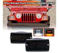 NERO COPPIA LUCI DIURNE POSIZIONE EFFETTO LED PER JEEP WRANGLER TJ 1997-2006