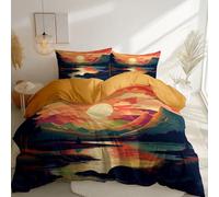 Nero Copripiumino 220 x 240 cm, Minimalismo Linee Zebra 3D Stampato Set Letto Matrimoniale Anallergico Completo in Microfibra con Cerniera -1 Copripiumini + 2 Federa 50 x 75 CM