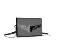 Nero Corvo Illustrazione Crossbody Borsa per le Donne Tracolla Regolabile Classico Borse In Pelle Moda Mini Borsa A Tracolla Multi Tasca con Slot Per Schede