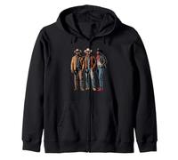 Nero Cowboy Trio Western Outfits Forte Country Padre Uomini Felpa con Cappuccio