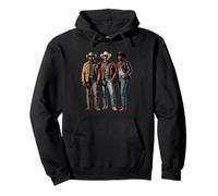 Nero Cowboy Trio Western Outfits Forte Country Padre Uomini Felpa con Cappuccio