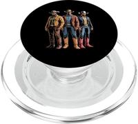 Nero Cowboy Trio Western Outfits Forte Country Padre Uomini PopSockets PopGrip per MagSafe