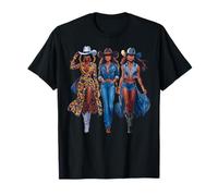 Nero Cowgirl Western Tee Rodeo Country Donne Juneteenth Maglietta