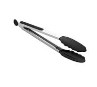Nero cucina pinze Premium con punte in silicone Non Stick resistente al calore in acciaio inox grigliare pinze di cottura 2pcs