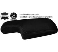 Nero Cuciture Vera Scamosciata Bracciolo Coperchio Per Honda Jazz 2015-2018