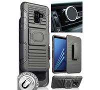 Nero Custodia + Cintura Clip + Magnet Supporto per Auto Samsung Galaxy A8 + , (