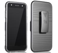 Nero Custodia + Cintura Clip + Magnetico Supporto per Auto LG X Potenza 2,X