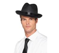 Nero da Uomo Cappello Fedora 1920s Accessorio Vestito Cappello da Gangster