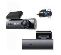 Nero,Dash Cam anteriore e posteriore, Dash Cam WiFi 4K 1080P, Mini telecamera per auto, Wi-Fi integrato e G-Sensor, Grandangolo a 170°, Visione notturna, Registrazione in loop