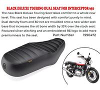 Nero Deluxe Touring Doppio Sedile Compatibile Con Royal Enfield Interceptor 650