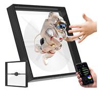 Nero,Display Olografico da 45 Cm, Display Pubblicitario Olografico 3D A Ventaglio, Perle Luminose A LED Evidenziate, per Fiere, Centri Commerciali, Cinema, Aeroporti