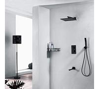 Nero Doccia Termostatica Rame Pre-Embedded Box Nel Parete Nascosto Doccia Set Doccia Rubinetto Bella Pratica