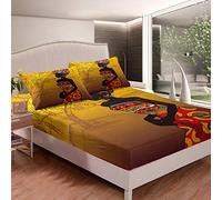 Nero Donna Lenzuolo Set Boho Tribale Lenzuola Etnico Afro Africano Biancheria Da Letto Set Tradizionale Esotico Lenzuolo Con Angoli Stile Africano Camera Da Letto Collezione 3 Pz Matrimoniale