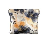 Nero Dorato Retro Blooms Mistero PU Pelle Piccolo Portamonete Unico Organizzazione Borse per Ragazze Signore Borsa
