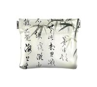 Nero e Bianco Cinese Calligrafia Donna In Pelle Portamonete Portafoglio Carino Cosmetici Borse per la Borsa per Uomo Donna Viaggio, Calligrafia cinese in bianco e nero, 1 size