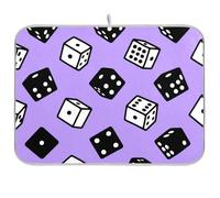 Nero e Bianco Dadi Viola Riutilizzabile Asciugatura Piatto mat 18x24 Rettangolo Grande Scolapiatti mat Decorativo Home Decor Essentials