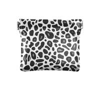 Nero e Bianco Leopard Skin Texture Donna In Pelle Moneta Cambia Borsa Impermeabile Gioielli per Le Donne, Texture della pelle leopardata in bianco e nero, Decorazione