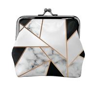 Nero E Bianco Marmo Texture Stampato Coin Purse Per Le Donne Portafoglio Borsa In Pelle PU Cambiamento Pouch Kiss-Lock Vintage Pouch, Struttura in marmo bianco e nero., Taglia unica, Vintage