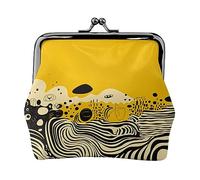 Nero E Bianco Marmo Texture Stampato Coin Purse Per Le Donne Portafoglio Borsa In Pelle PU Cambiamento Pouch Kiss-Lock Vintage Pouch, Giallo senape e nero, Taglia unica, Vintage