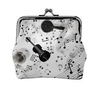 Nero E Bianco Marmo Texture Stampato Coin Purse Per Le Donne Portafoglio Borsa In Pelle PU Cambiamento Pouch Kiss-Lock Vintage Pouch, Tema musicale, Taglia unica, Vintage