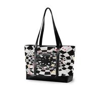 Nero e Bianco Poker Space Essentials borsa tote professionale per le donne con cerniera tote bag per lavoro per piscina palestra drogheria Viaggi con pannolino bolsa para laptop mujer