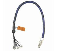 Nero e Blu Biker Whip 42" Frusta da Motociclista Get Back - Accessorio per Manubrio in Vera Pelle con Fibbia a sgancio rapido, equipaggiamento da Motociclista ad Alta visibilità