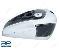 Nero E Cromo Gas Carburante Benzina Serbatoio Per Triumph T90 Pre War Model Aes