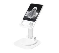 Nero e Halloween Ghost Supporto per telefono cellulare con angolo di altezza regolabile a 360 ° Supporto per telefono da tavolo pieghevole portatile Accessori da ufficio Compatibile con tutti i