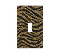 Nero e oro Glitter Tiger Stripes Pattern Light Switch Cover Decorativo Singolo Toggle 1 Gang Piastra da Parete per Cucina Agriturismo Camera da Letto Bagno Art Decor