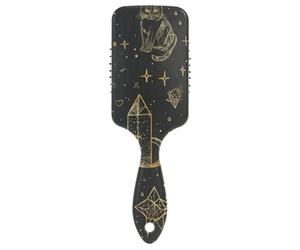 Nero e Oro Goth Tarocchi Gatto carino spazzola per capelli ricci Progettato massaggio del cuoio capelluto per capelli lisci con manico ergonomico cepillo para definir rizos
