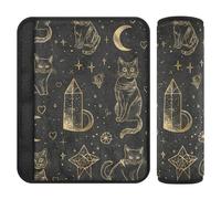 Nero e oro Goth Tarot Cat 2 Pack imbottito cintura di sicurezza copertura protegge collo e spalle per aeroplano Protector para cinturón de carro