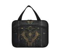 Nero e oro gotico Tarocchi Astrologia Appeso Borsa da viaggio con Appeso con gancio, Designer Chic Makeup Organizer Bag per i viaggiatori Bagno Porta cosmeticos Mujer para cartera L