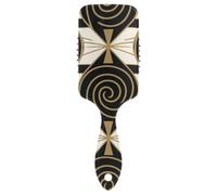 Nero e Oro Spirale Astratto Modello Liscio cuoio capelluto massaggiatore capelli Progettato cuoio capelluto massaggiatore spazzola per capelli sottili con manico ergonomico cepillo para cabello
