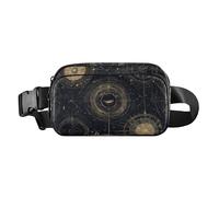 Nero e Oro Tarocchi Astrologia Borsa A Tracolla Alla Moda Borse per Donne Uomini Grande Capacità con Cintura Regolabile per Shopping Sport Lavoro bolsa de cintura para, Nero e Oro, Nero e oro Tarocchi