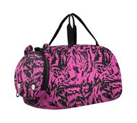 Nero e Pesca Stampa Duffel Borse da Palestra con Scompartimento Scarpe Multifunzionale Pernottamento Borsa per la Scuola Pratica, Sport, Viaggi bolsos de para hombre, Stampa nera e pesca, moderno