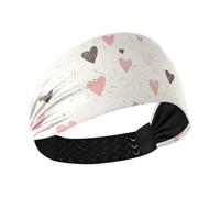 Nero e rosa Lovely Valentine Love no slip larghe fasce per le donne elastico fascia sudore per le donne per allenamenti palestra allenamenti bandas para el sudor