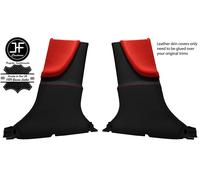 Nero e Rosso 2X Completo Inferiore B Montante Nappa Pelle Cover Per Tesla MODEL