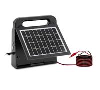 Nero Elettrificatore per recinti - 0,6 J - 10 km - Con pannello solare - Batteria da 6 V | Wiesenfield